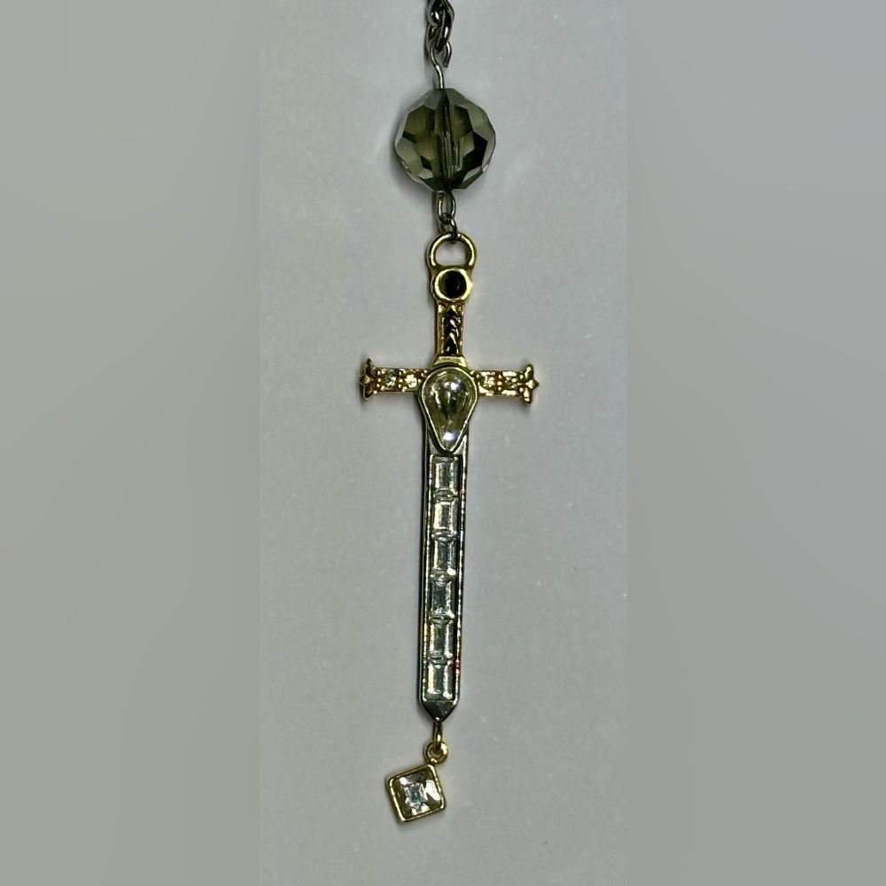 Swarovski Rosary Style Cross Necklace